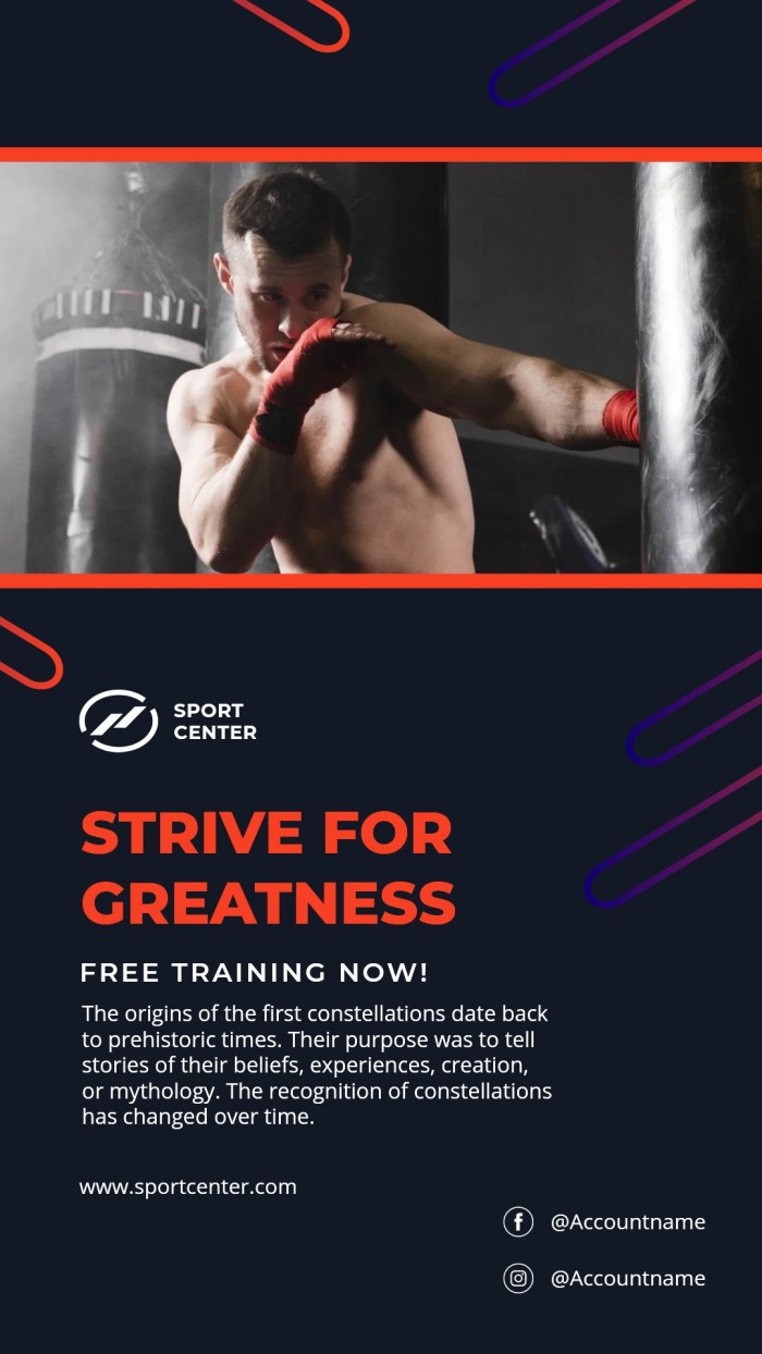 Geometric Red John Personal Trainer Instagram Story template