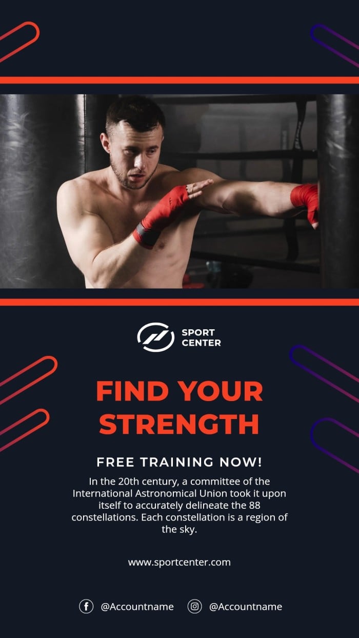 Geometric Red John Personal Trainer Instagram Story template