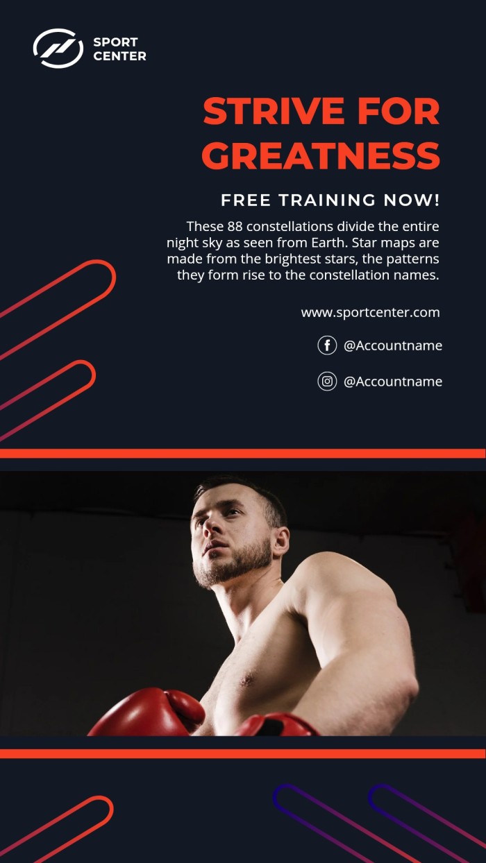 Geometric Red John Personal Trainer Instagram Story template